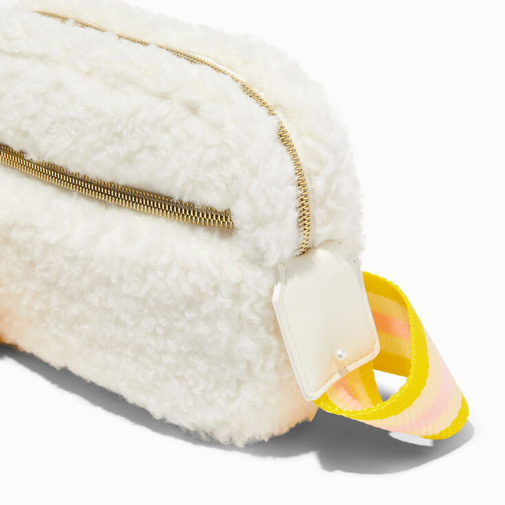Cream Sherpa Crossbody Bag,