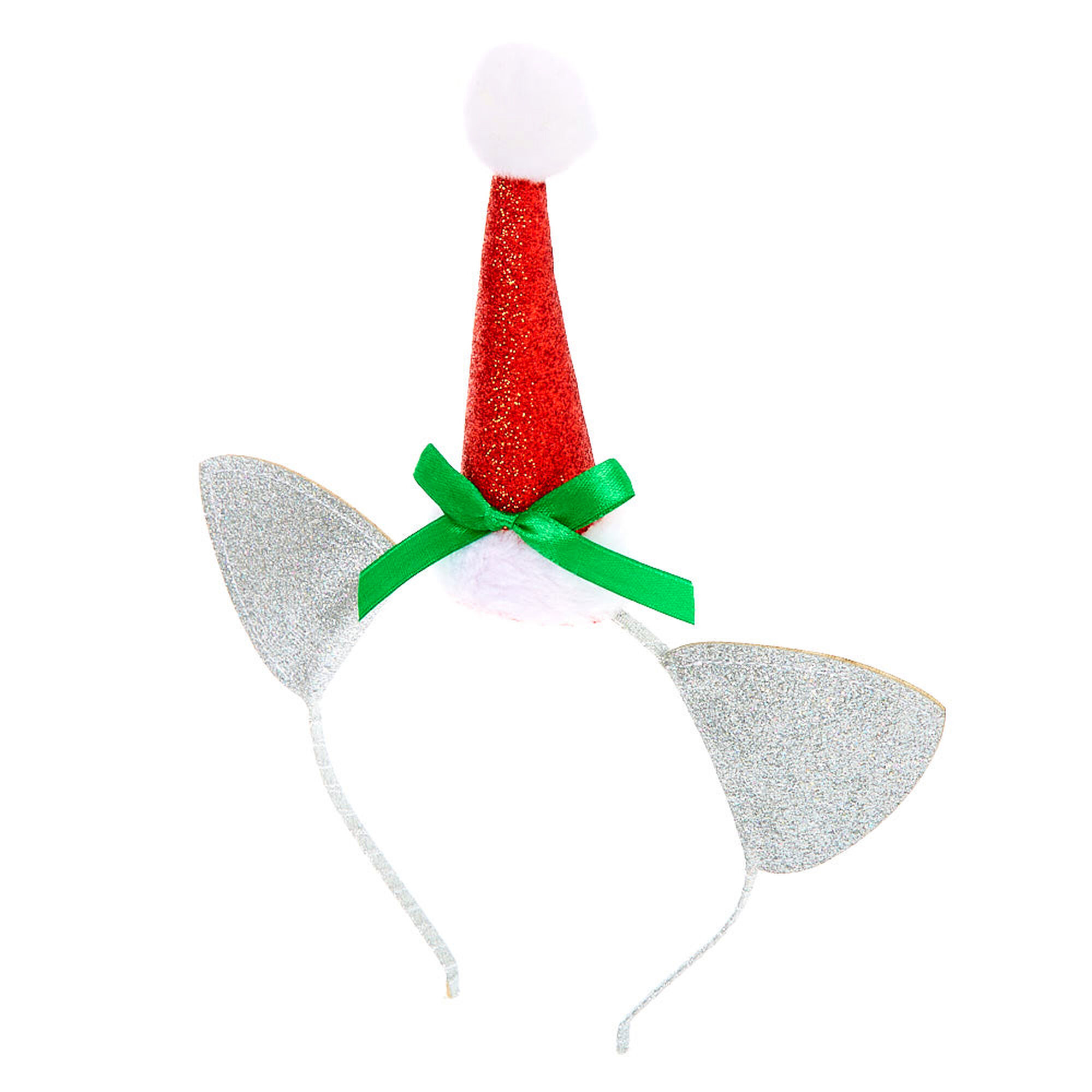 Glitter Santa Hat Cat Ears Headband Claire S Us