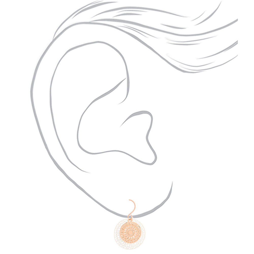 Mixed Metal Filigree Layered Drop Earrings - 3 Pack,
