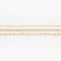 Gold-tone Toggle Chainlink &amp; Rhinestone Bracelets - 3 Pack,