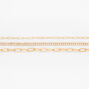 Gold Toggle Chainlink &amp; Rhinestone Bracelets - 3 Pack,
