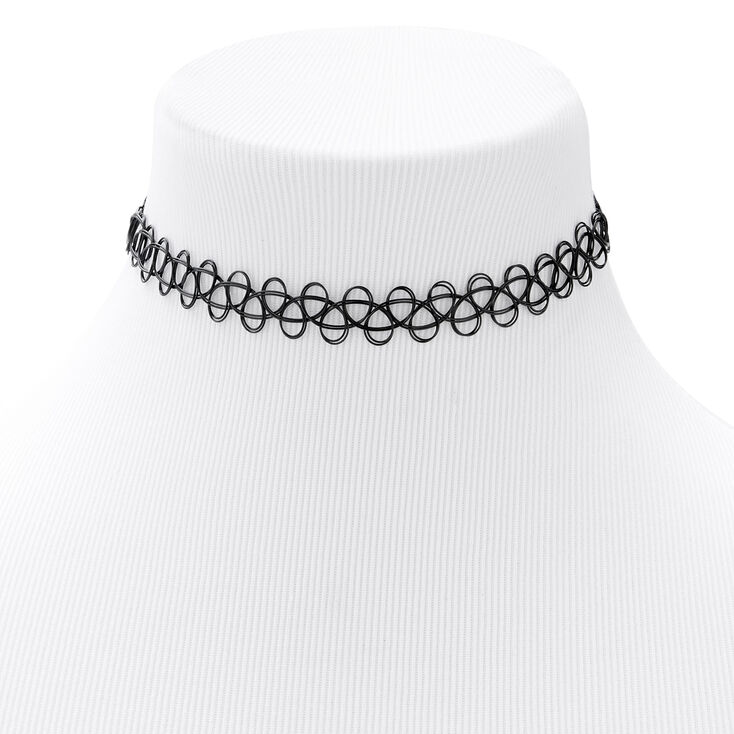 Tattoo Choker Necklace - Black,