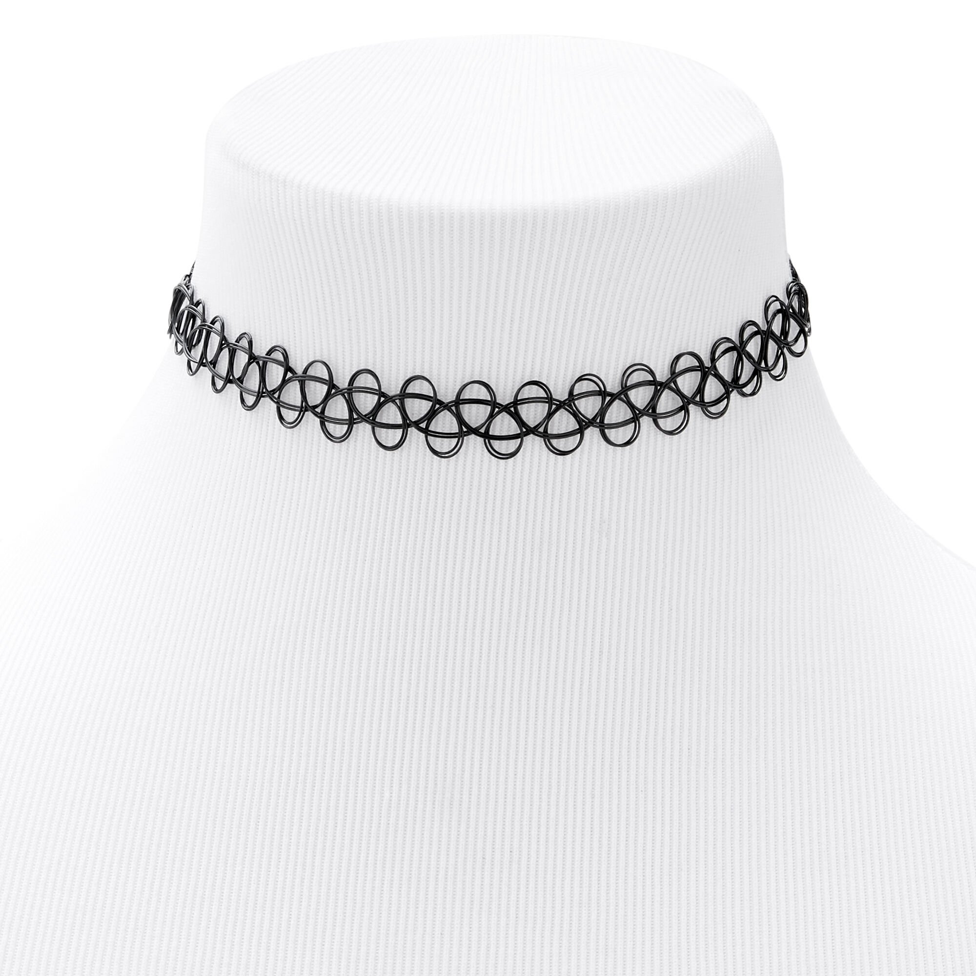View Claires Tattoo Choker Necklace Black information