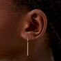 Gold-tone Bar 1&quot; Drop Earrings,