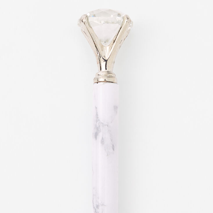 Marbled Diamond Top Pen - Black &amp; White,