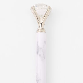 Marbled Diamond Top Pen - Black &amp; White,