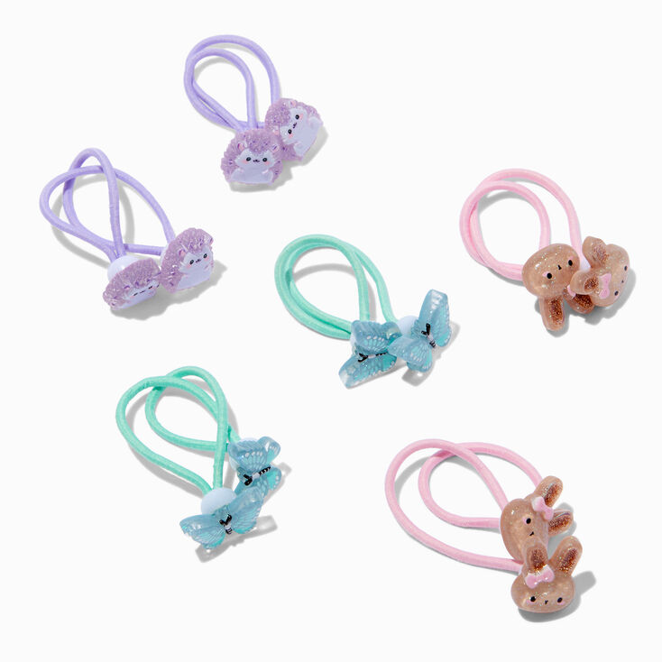 Claire&#39;s Glitter Critter Park Icons Hair Ties - 6 Pack,