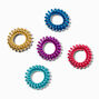 Mini Jewel Tone Spiral Hair Ties - 5 Pack,