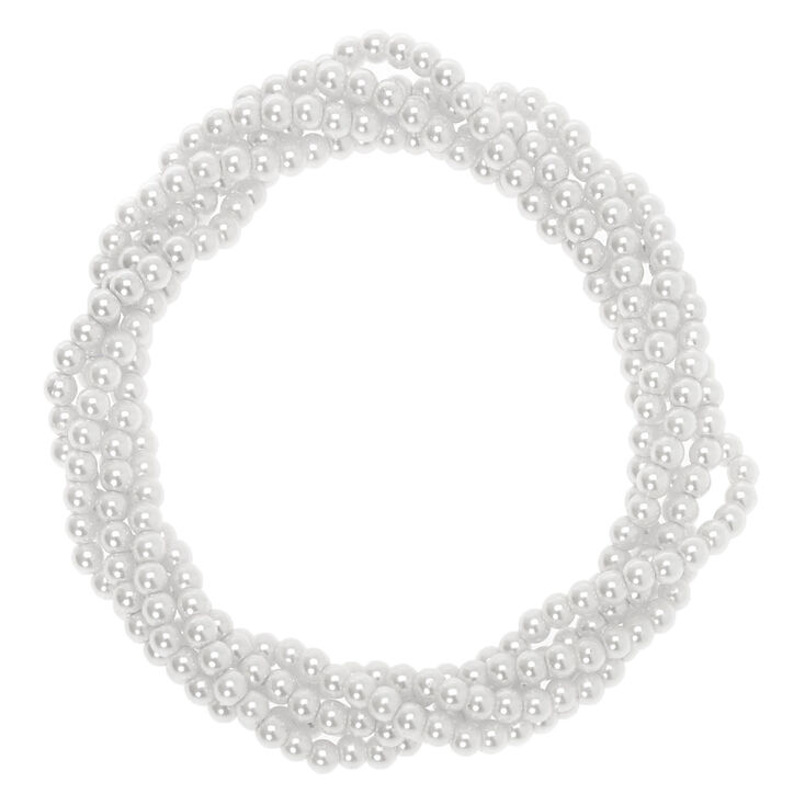 Pearl Twist Stretch Bracelet - White,