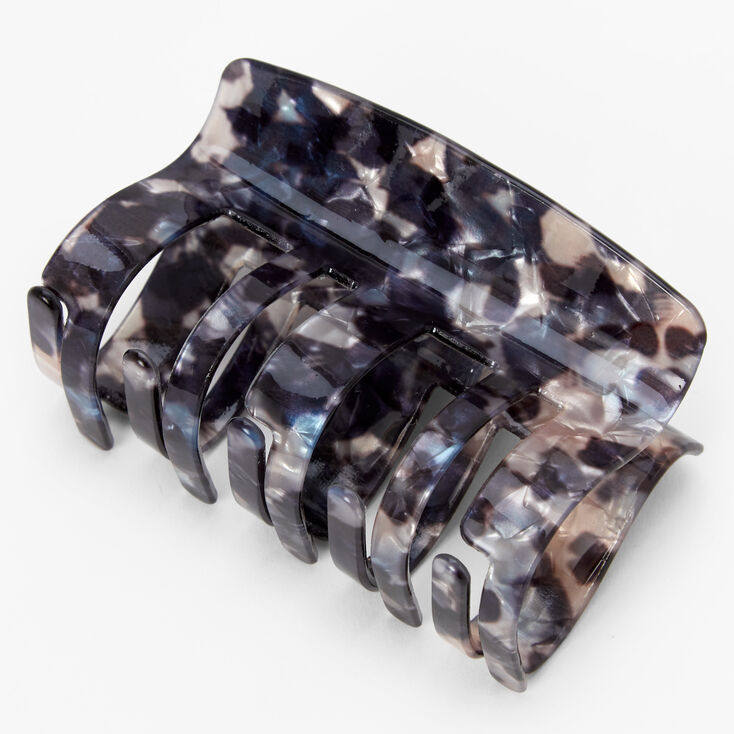Medium Thick Marble Hair Claw - Black,