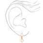 Gold 1.5&quot; Enamel Link Drop Earrings - White,