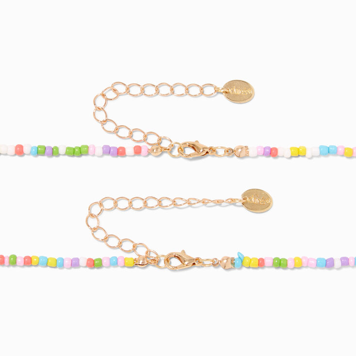 Best Friends Happy Face Beaded Choker Necklaces - 2 Pack | Claire's US