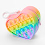 Rainbow Heart Pop Toy Coin Purse Keychain,