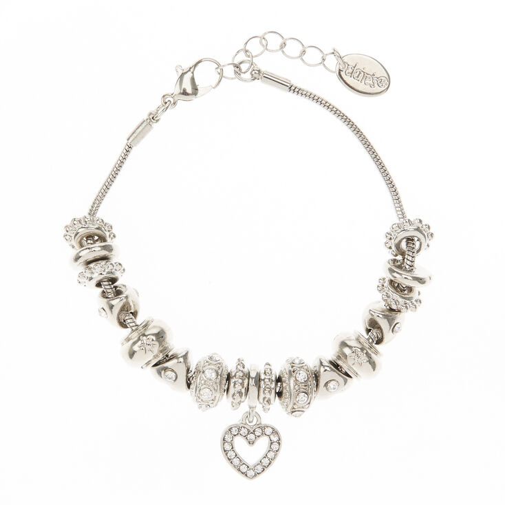 Silver Heart Charm Bracelet,