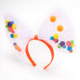 Carnival Rainbow Pom Pom Tulle Bow Headband,