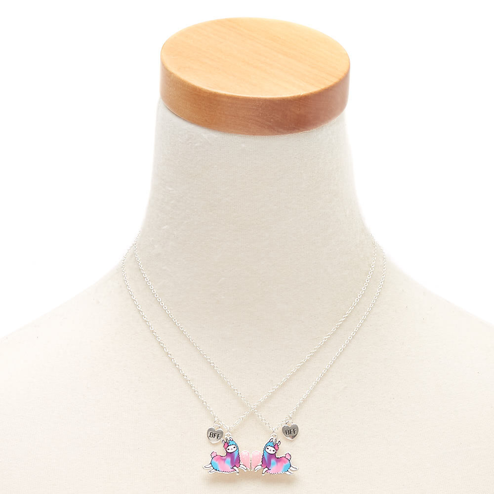 Lot de 2 colliers best friends Lala la Llamacorn à pendentif cœur,