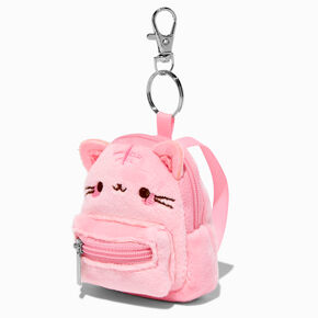 Pink Cat Mini Backpack Keychain,