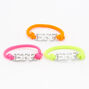 Silver Best Friends Neon Stretch Rings - 3 Pack,