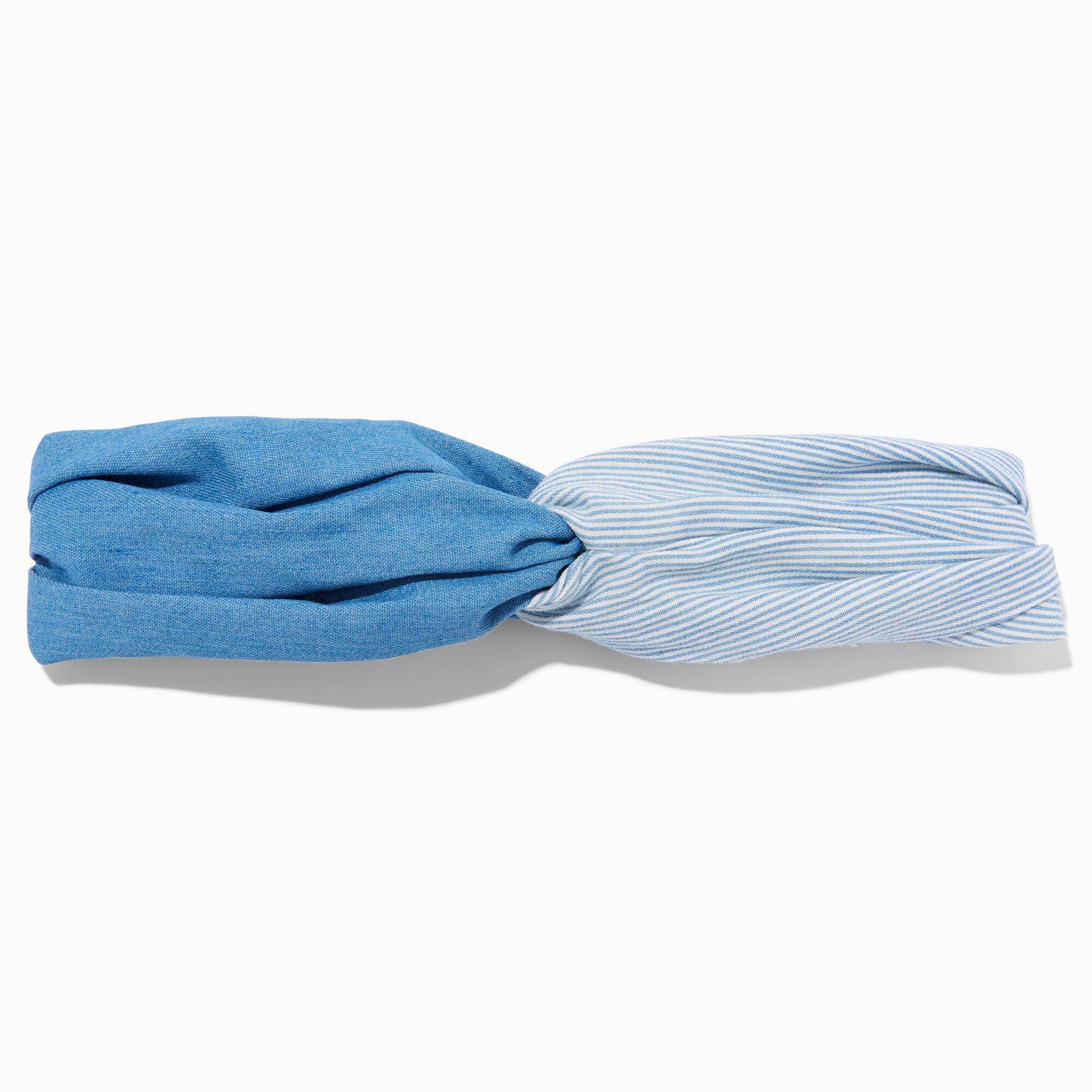 Two Tone Blue Denim Twisted Headwrap,