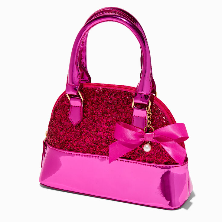 Claire&#39;s Club Fuschia Sparkle Tote Bag,