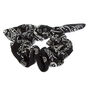 Small Bandana Knotted Bow Hair Scrunchie - Black,