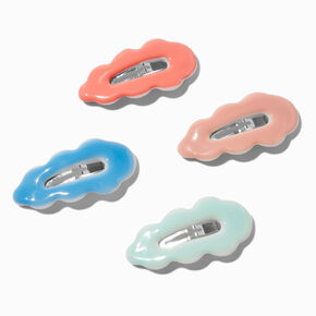 Pastel Wavy Jelly Snap Hair Clips - 4 Pack,