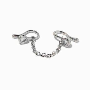 Silver-tone Chain Faux Nose Ring ,