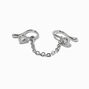 Silver-tone Chain Cubic Zirconia Faux Nose Ring,