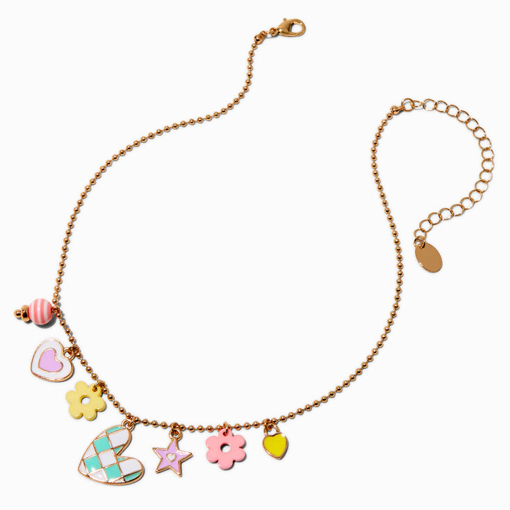 Collier &agrave; breloque c&oelig;ur &agrave; carreaux Claire&#39;s Club,