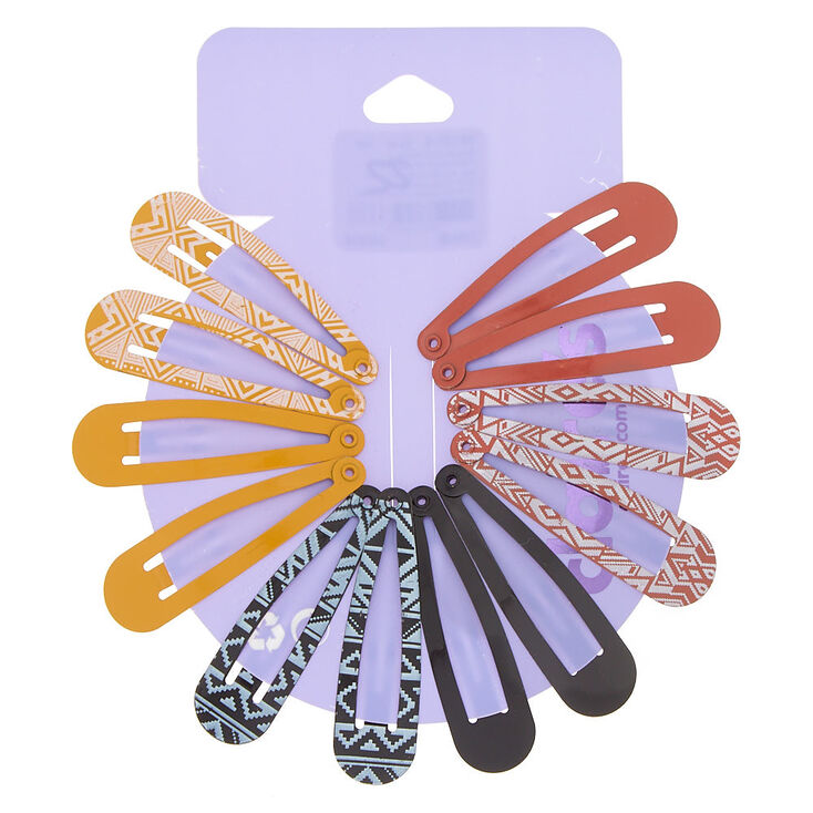 Boho Aztec Snap Hair Clips - 12 Pack | Claire's
