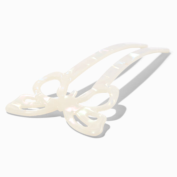 White Butterfly Acrylic Hair Pin,