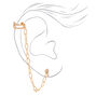 Gold Linear Crystal Connector Earrings,