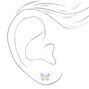 Sterling Silver Pastel Butterfly Stud Earrings - 3 Pack,