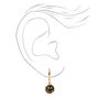 Black Happy Face Gold-tone 20MM Huggie Hoop Earrings,