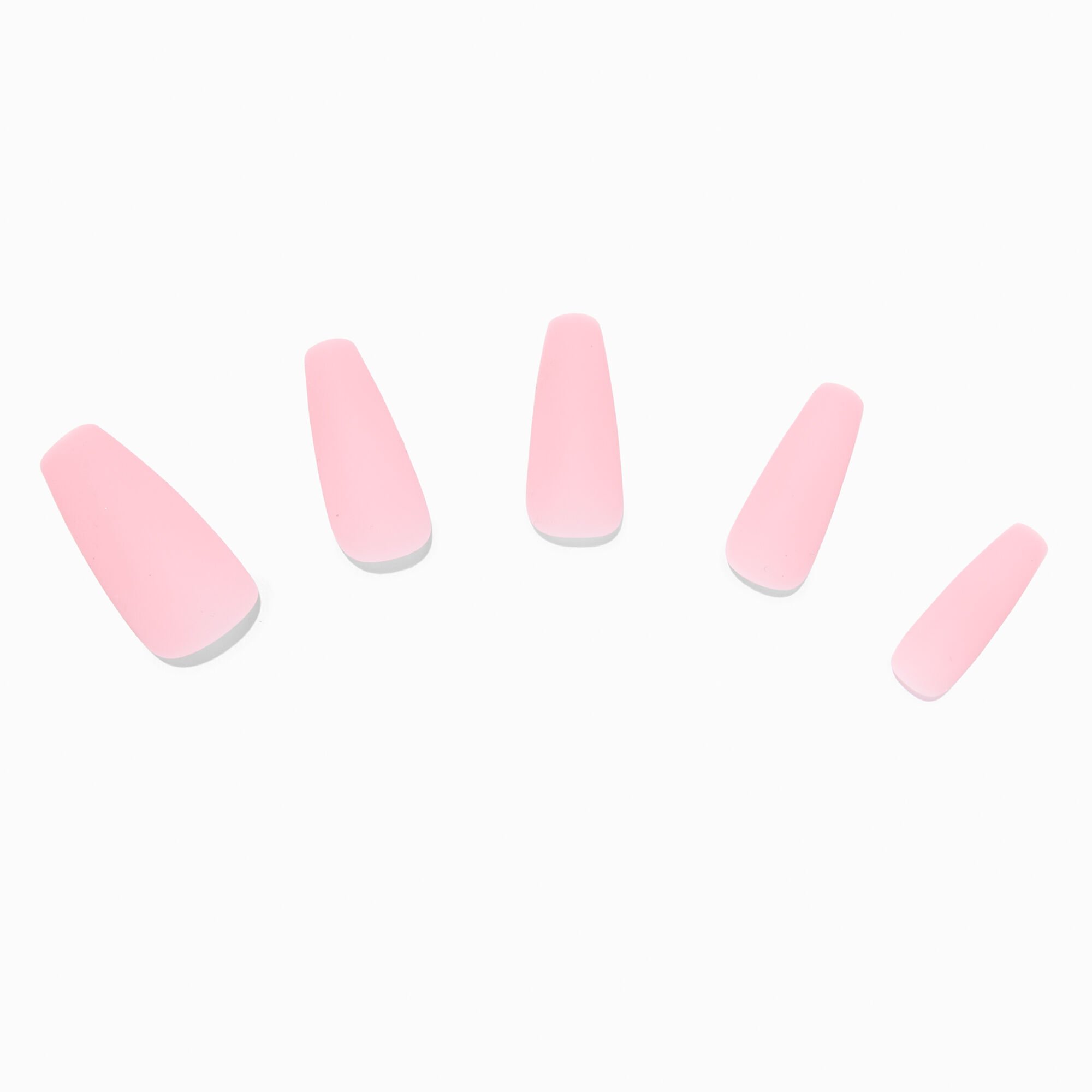Matte Pink Squareletto Vegan Faux Nail Set - 24 Pack