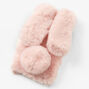 Coque de portable lapin rose avec fausse fourrure - Compatible avec iPhone&nbsp;12/12 Pro,