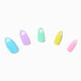 Pastel Rainbow Heart Stiletto Vegan Faux Nail Set - 24 Pack,