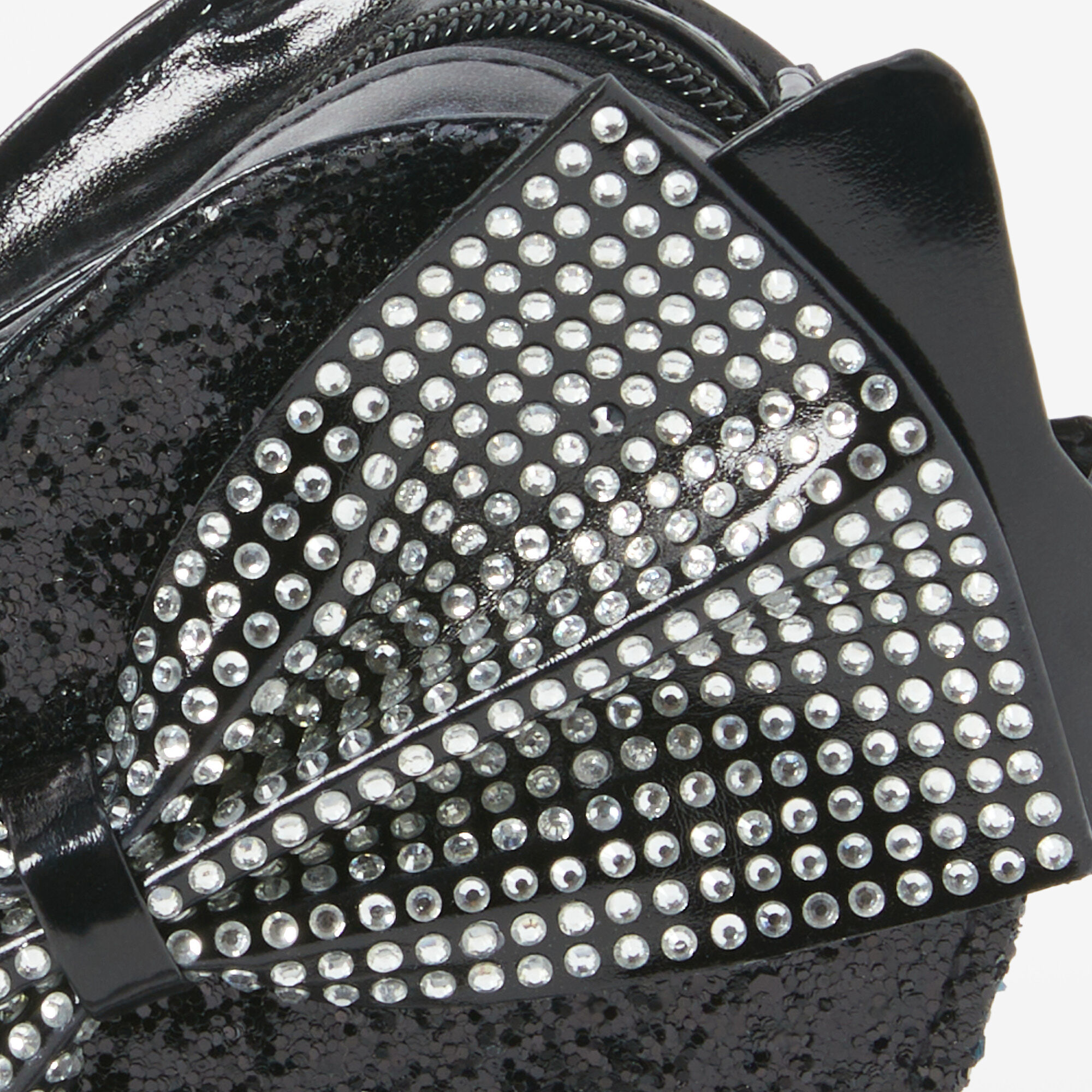 Glitter Holographic Heart Crossbody Bag - Black,