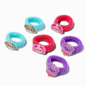 Claire&#39;s Club Puppy Ribbed Hair Ties - 6 Pack,