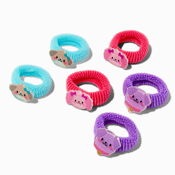 Claire&#39;s Club Puppy Ribbed Hair Ties - 6 Pack,
