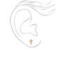 C LUXE by Claire&#39;s 18kt Gold Plated Crystal Cross Stud Earrings,
