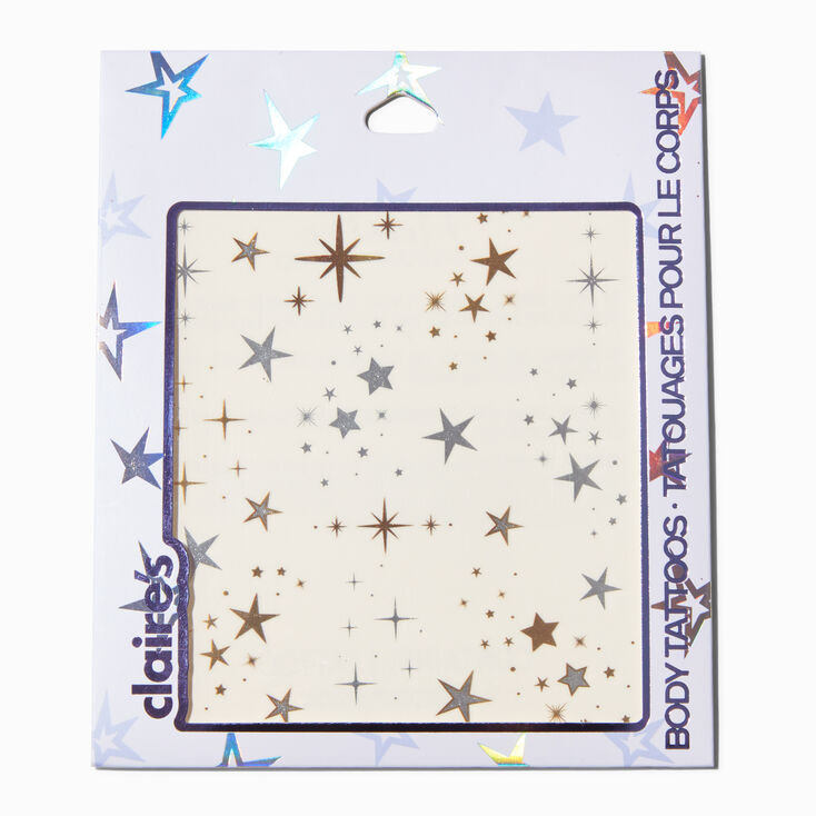 Silver &amp; Gold Star Temporary Tattoos,