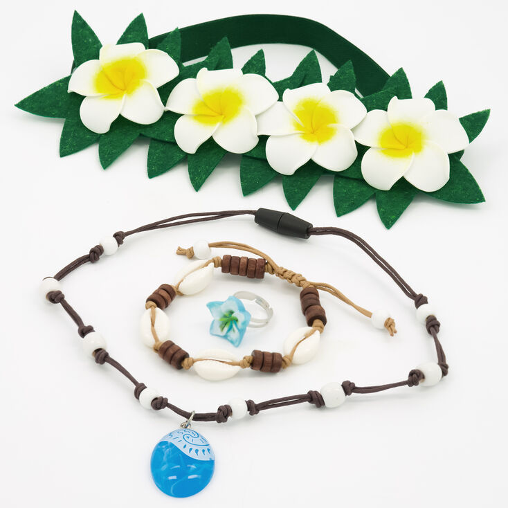 Disney Princess Moana Flower Crown &amp; Jewellery Set - 4 Pack,