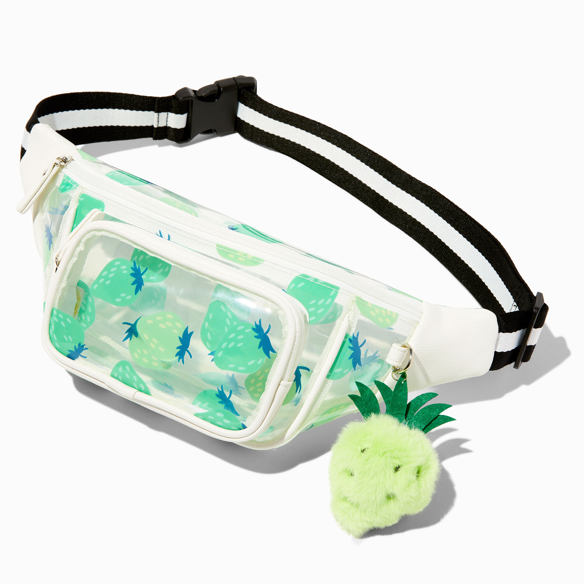 Green Strawberries Clear Bum Bag Claire s