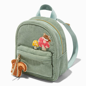 Claire&#39;s Club Green Corduroy Patch Mini Backpack,