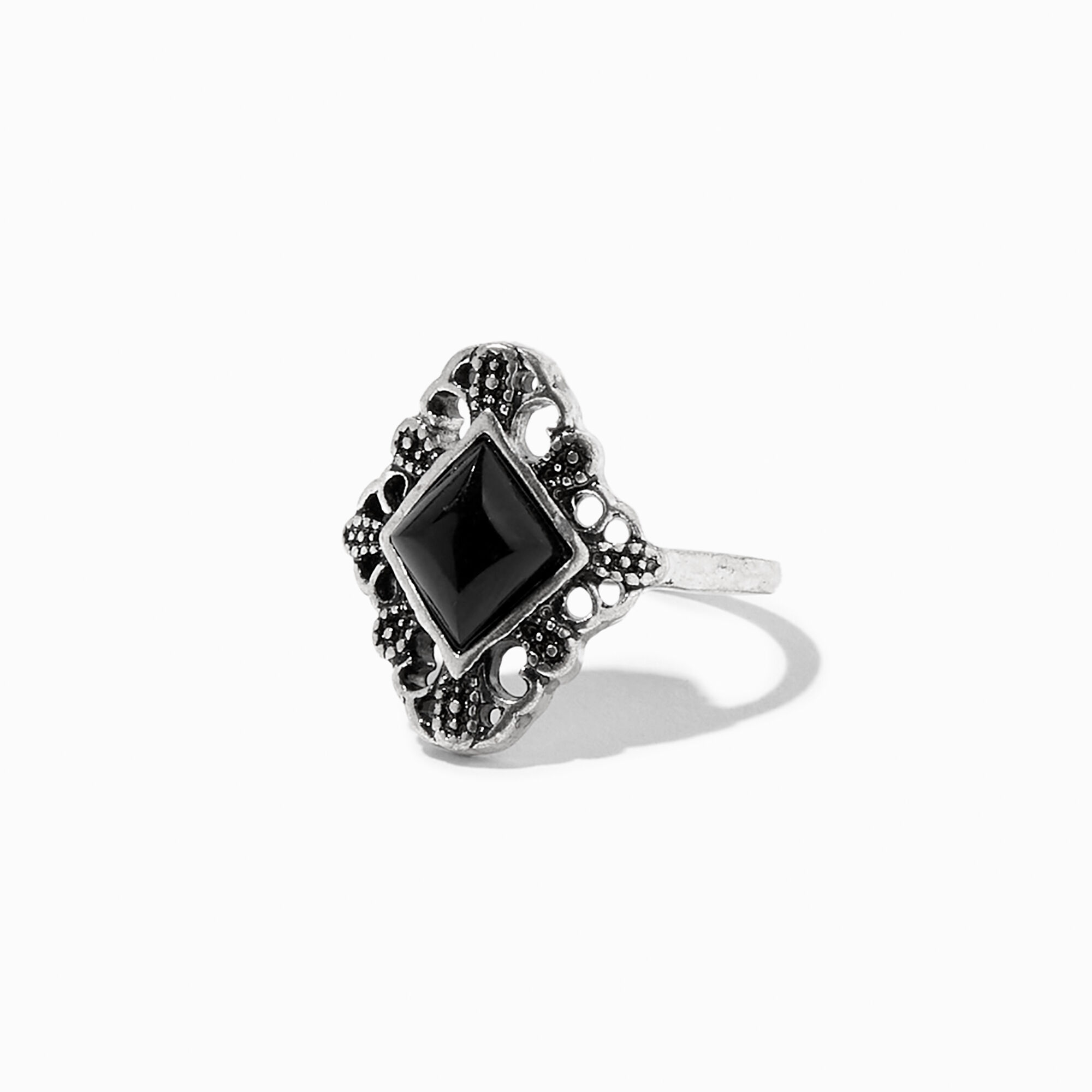 Silver & Black Mixed Vintage Rings - 10 Pack,