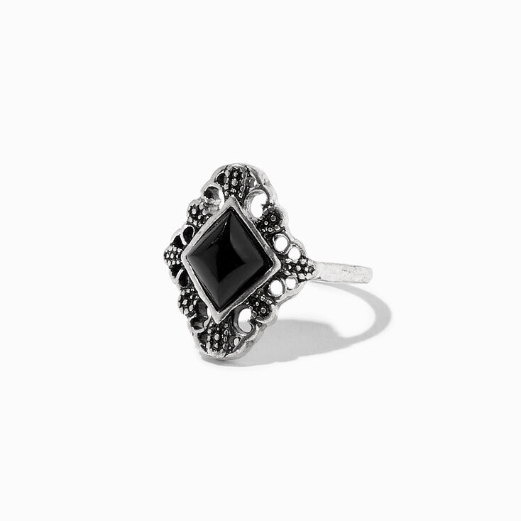 Silver &amp; Black Mixed Vintage Rings - 10 Pack,