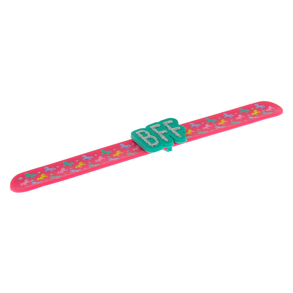 Bracelet enrouleur rose BFF et licorne,