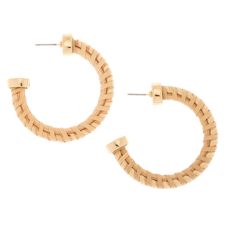 Claire's Créoles paille 45 mm couleur doré