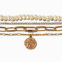 Gold-tone Faux Pearl Multi-Strand Bracelet,